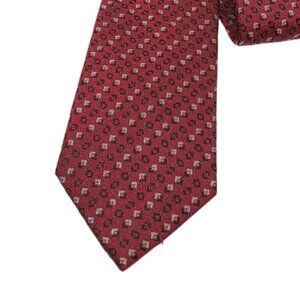 Bruno Marchesi Silk Blend Tie Mens XL 64.5” Burgundy Black Geometric Classic New